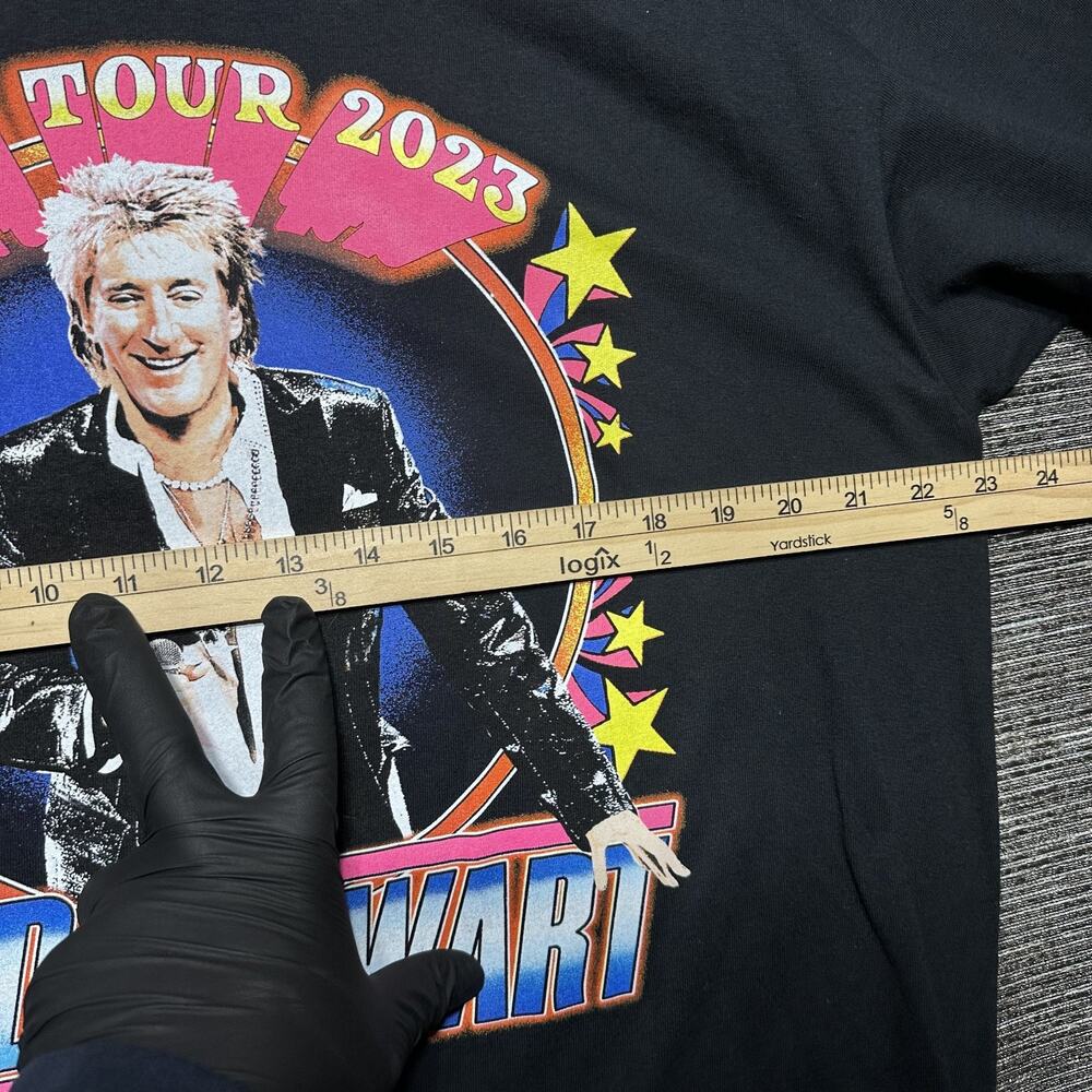 Rod Stewart Shirt Men's XL Black Short Sleeve Hits Tour 2023 - Picture 7 of 10
